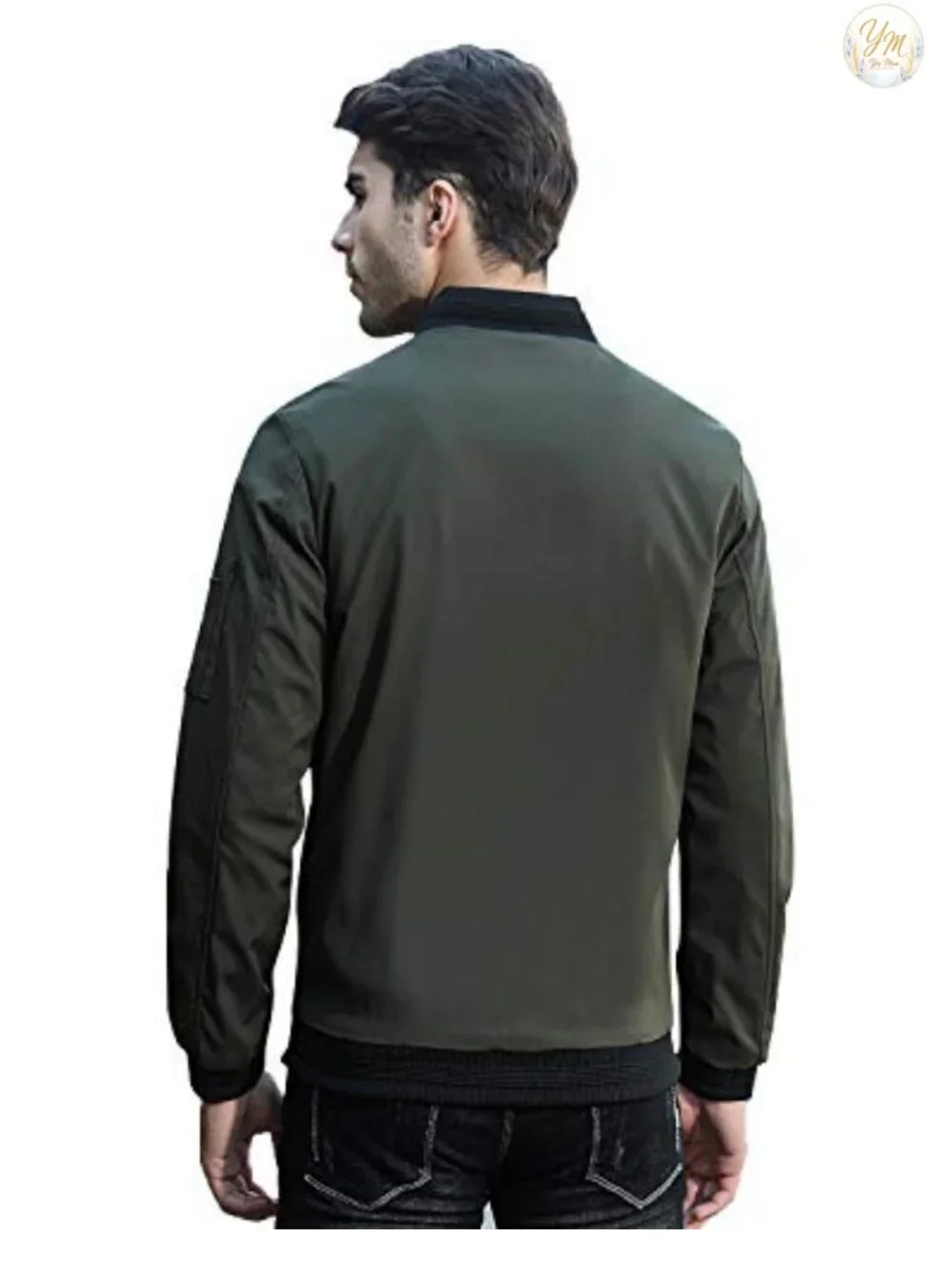 Men's Slim Fit Lightweight Polyester Softshell Flight Bomber Jacket Coat